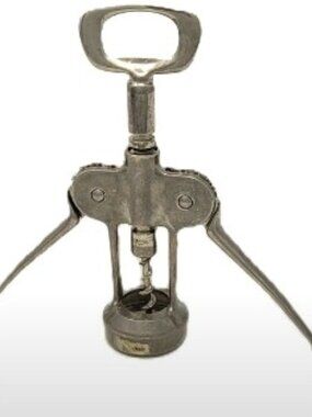 Vintage Mid-Century Italian Winged Corkscrew Bottle Opener Barware Silver-Toned